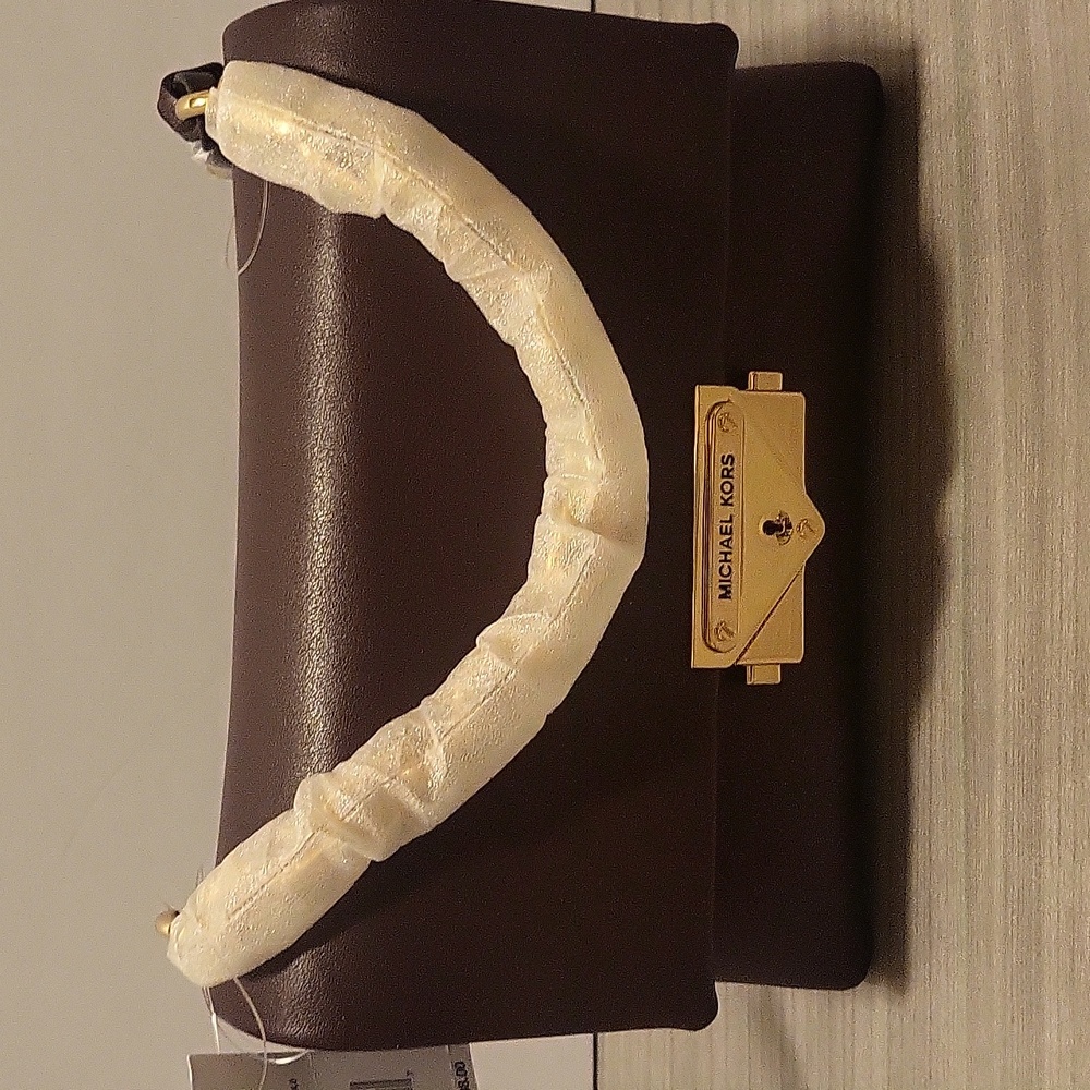 Michael Kors Small Chocolate Brown Handbag With Strap.